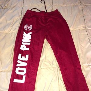 PINK red sweat pants